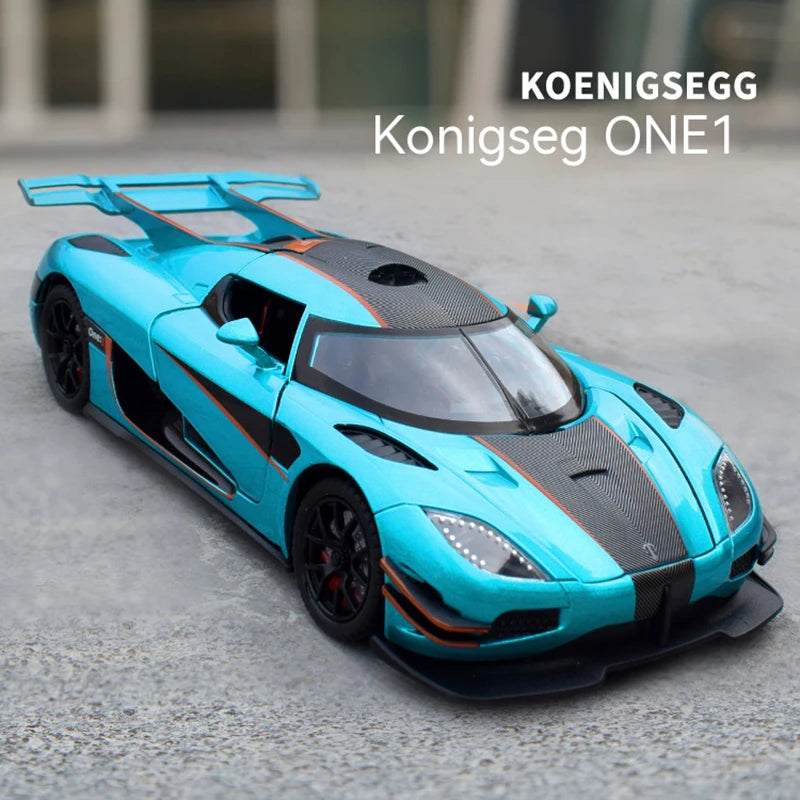 1: 24 K Ö Niger One Collectible Ornament with Sound, Light, and Feedback Function , Alloy sports car toy gift for boys