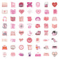 60Pcs/Set New Pink Bookish Reading Stickers Kids DIY Laptop Phone Case Water Cup Diary Graffiti Stickers Toys Gift