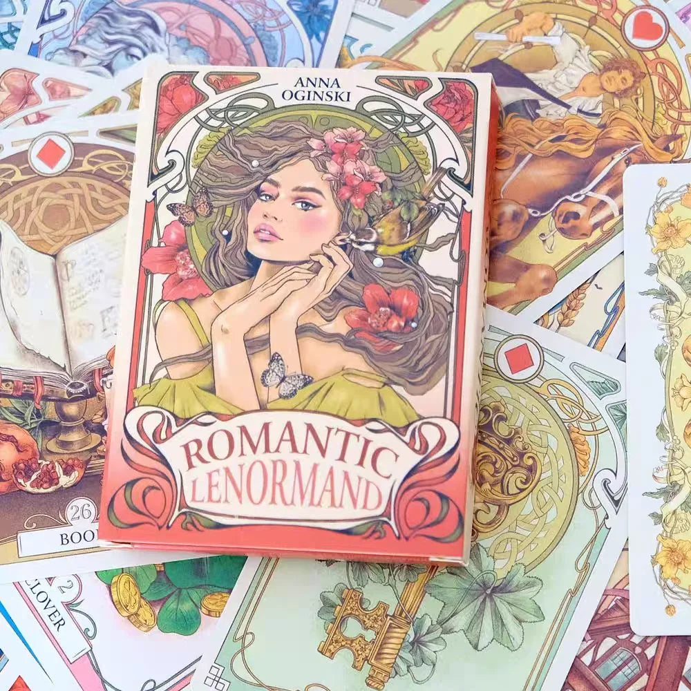 Art Nouveau Floral Romantic Oracle Cards 37Pcs English Divination Deck For Party Table Game