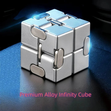Alloy&Plastic Infinity Cube Fidget Toy Ultra-Durable Sensory Stress Reliever for Adults & Kids Anxiety Relief Gift