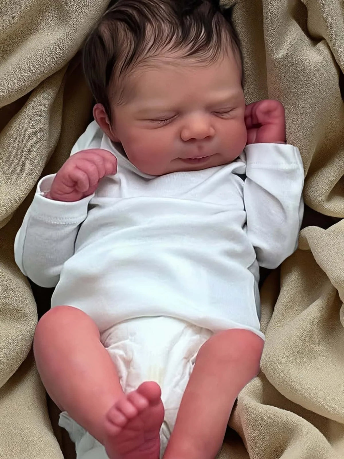 Risbecko Lifelike 43cm Finished Reborn Doll, Like Real Baby Handmade Art Doll, 3D Painted Skin With Visible Veins Vinyl Limbs