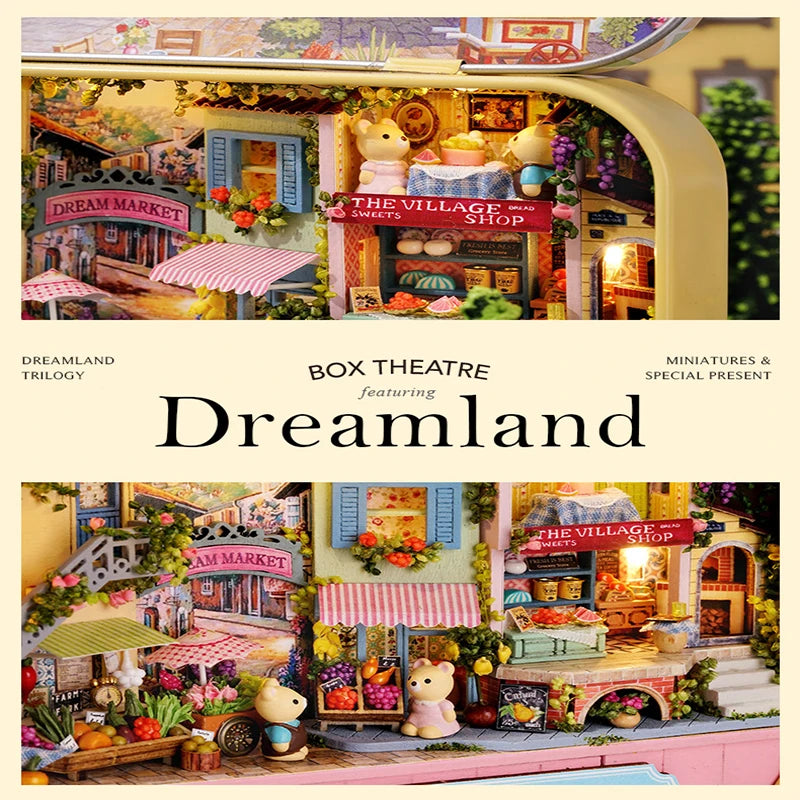 DIY Wood DollHouses Handmade Funny Box Theatre Miniature Box Cute Doll Houses Assemble Kits Gift Wooden Toys For Girls