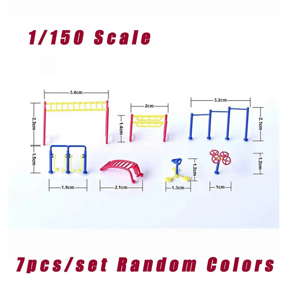 1:75 1:150 Scale Miniature Fitness Equipment Model Set For HO/N Train Layout Building Dollhouse Outdoor Sport Diorama Accessory