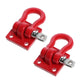 2pcs Metal Climbing Trailer Tow Hook Hooks Buckle, Winch Shackles Accessory For 1/10 Scale RC Crawler Truck D90 SCX10 Red Black