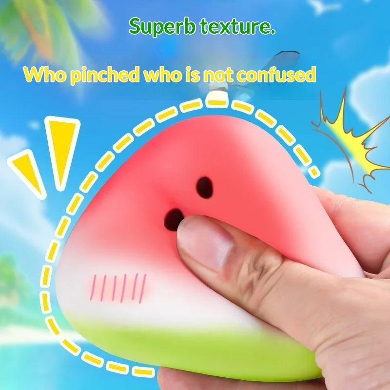 Watermelon Squishy Toy Slow Rising Stress Relief Squeeze Toy Super Soft Hand Grip Fidget Toy for Anxiety Relief Kids Adults Gift