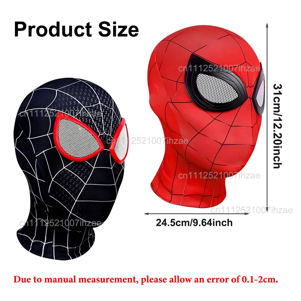 1/2PCS Spiderman Breathable Masks High Elastic Hat Funny Spider Lens Adult Children Cosplay Party Halloween Costume Accessories