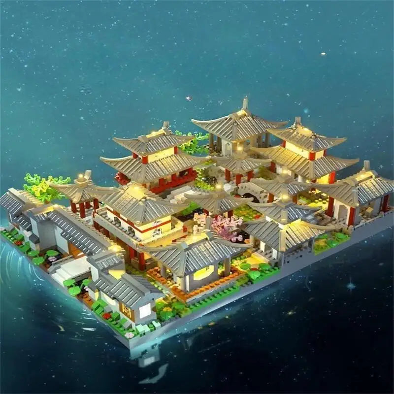Suzhou Garden puzzle micro particle assembly type building block ethnic style building block toy