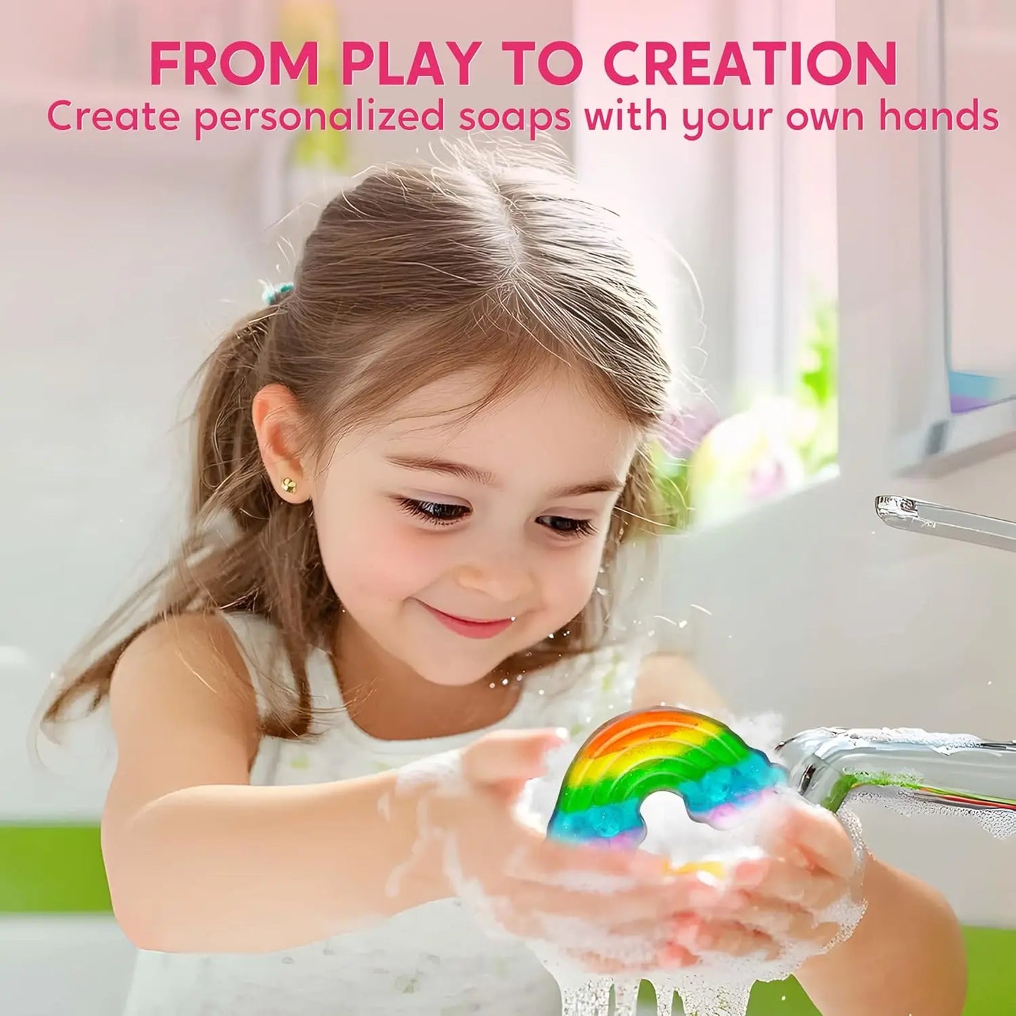 JOYFY Unicorn Soap Making Kit Girl Crafts DIY Project for Kids Birthday Chirstmas Gift STEM Activity Teenage Gifts