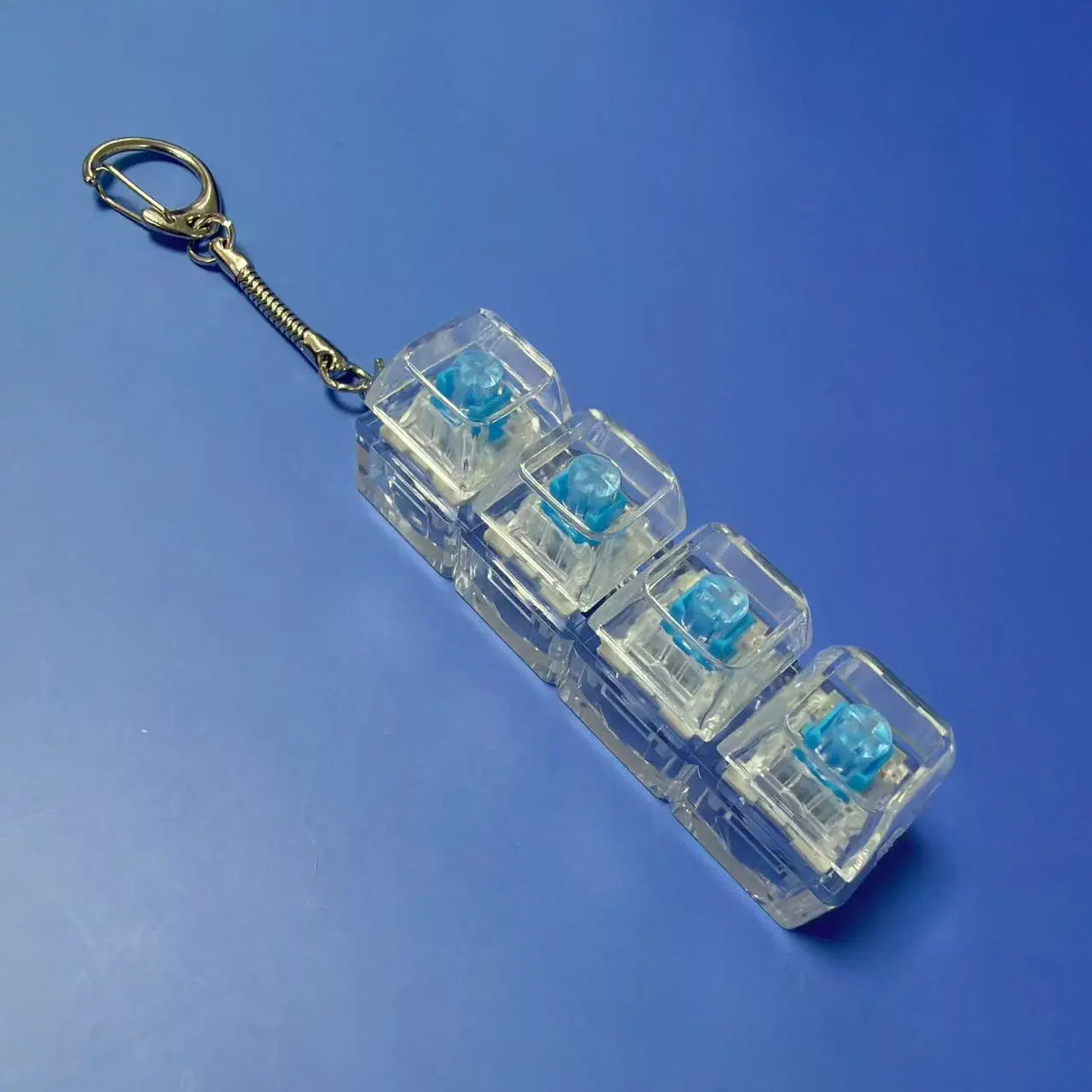 Keyboard Fidget Toys LED Crystal Keycap Keychain Stress Relief Fingertip Gadget Decompression Toys Clicker Fidget Toy