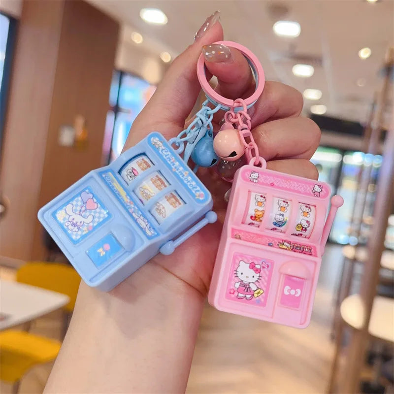 Palm Mini  Lottery Machine Fruit Machine Keychain Pendant Cartoon Rocking Fun Puzzle Gift For Friends