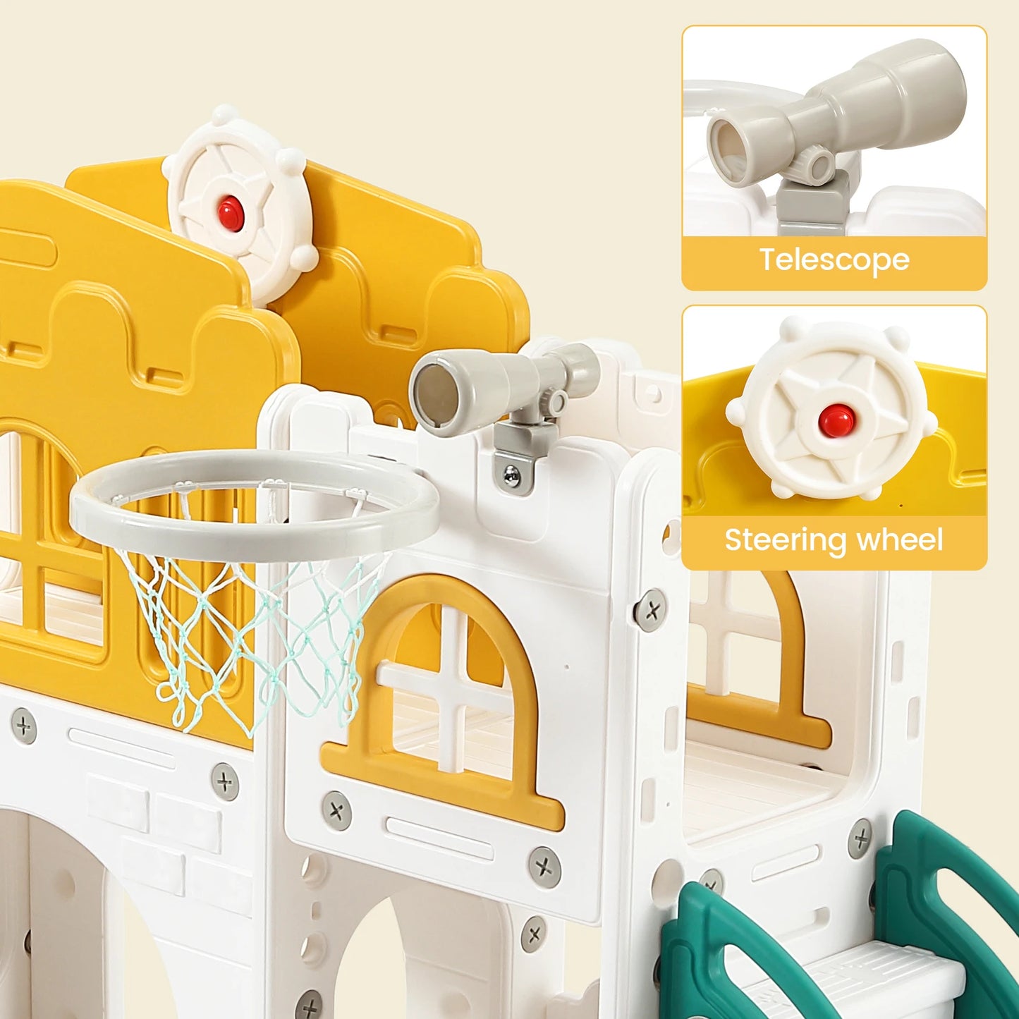 8 In 1 Toddler Slide Indoor Playground, Indoor Slide Toddler Playset For Toddlers 1-3, Kids Outdoor Playground With Slide