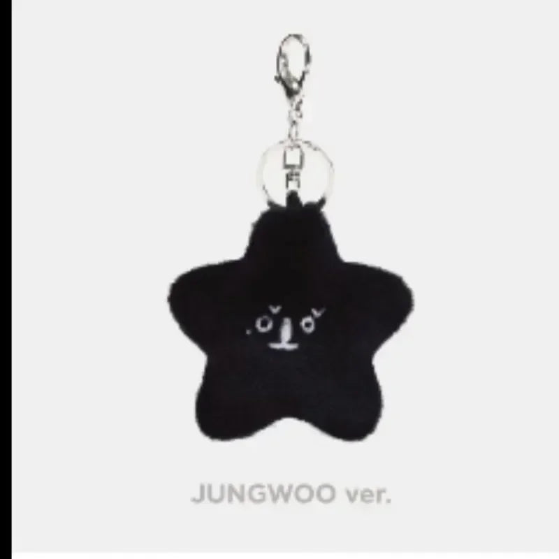 MARK DoYoung HAECHAN TAEYONG Keychain Black Luminous Pentagonal Heart Shaped Plush Pendant Suitable for Fan Gifts