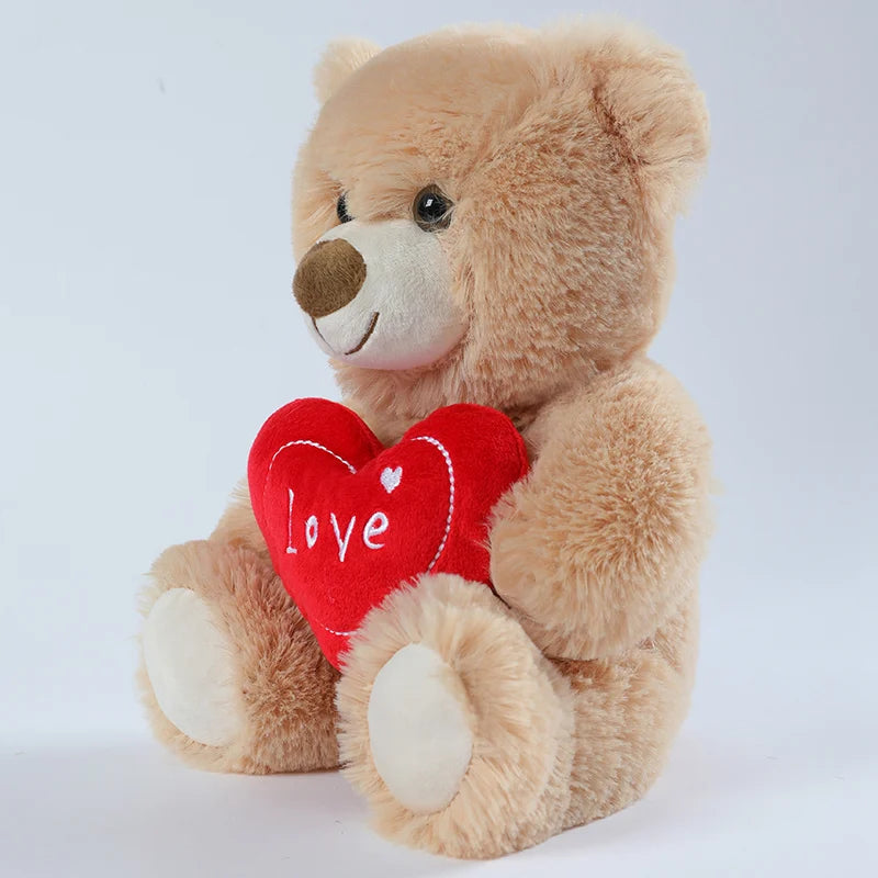25CM Cute Heart Bear Dog Plush Toys Red Heart Print Love Creative Animal Stuffed Doll For Lovers Valentine's Day Gifts