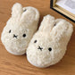 Anime Miffy Plush Cotton Slippers Kawaii Cartoon Winter Home Wearing Outside Non Slip Thick Sole Keep Warm Cute Slippers Gifts