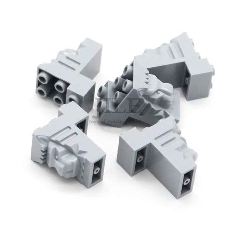 10pcs MOC 30274 Building Blocks 2x3x3 Lion Head City Wall Street View Decoration Compatible with Children Brands Toys