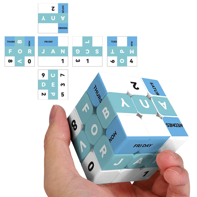 3x3 Calendar Cube, 3x3 Speed Cube Puzzle Cube, 3x3x3 Puzzle, Ideal Cube Puzzle Toy for Kids and Adults, Christmas/Birthday Gift