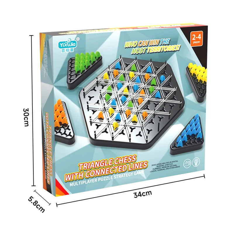 Chain Triangle Chess Triggle Rubber Band Game Toy Board Game Competitive Battle Set for Kids Friends Parent-Child Interaction