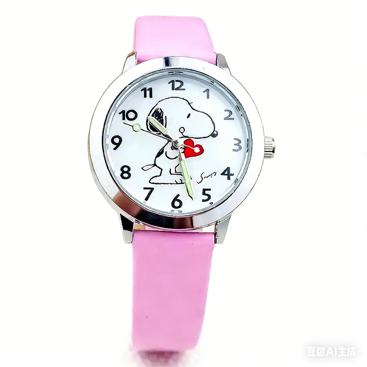 Snoopy Children's Fashion Cute Watch Boys and Girls Cartoon Watch Quartz Movement PU Leather Strap Student Children's Gift