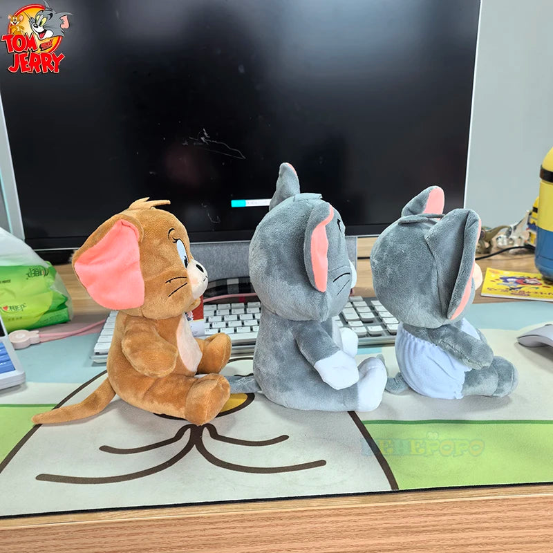 19cm Upgrade Classic Tom and Jerry Plush Toys Cute Plush Animated Toys for Christmas Birthday Gifts Soothing Toys for Children