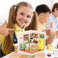 Rolife DIY Miniature House Kit Happy Meals Kitchen Super Creator Dollhouse 3D Puzzle Model Building Kit with LED for Desk Decor