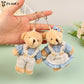 ▶1PCS Cute Wear Clothes Bear Plush Toy Cartoon Rabbit Pendant Soft Stuffed Doll Keychain Backpack Decor Kid Gift