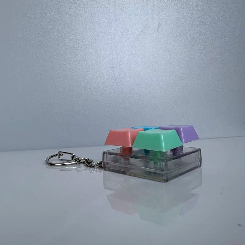 KeychainToy Press Stress Relief Fidget Button Key Caps Key Ring Keyboard Keychain Adult Stress Reduction Toys Finger Party Gift