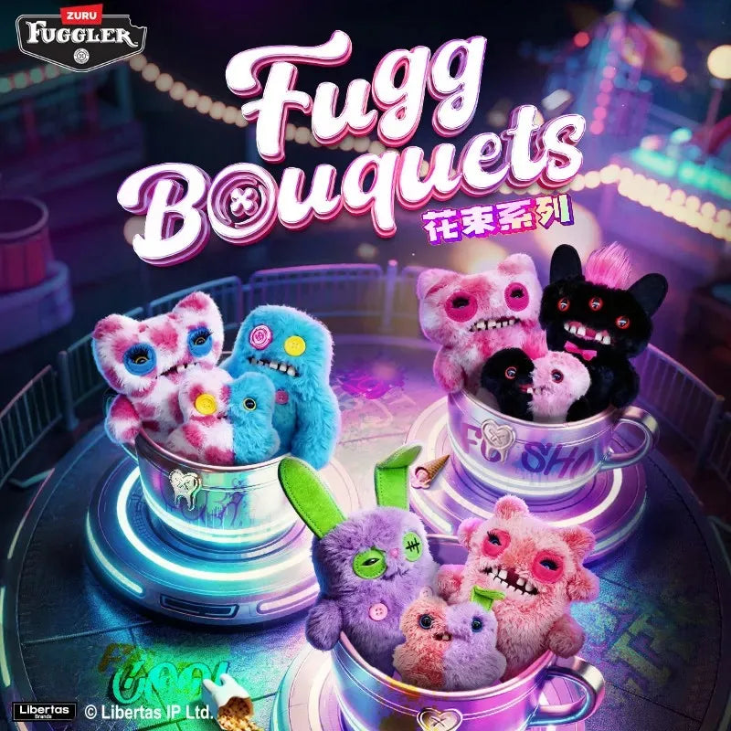 Genuine Fuggler Bouquets Series Set Funny Ugly Monster Doll Cute Plush Collectors Toy Girl's Birthday Surprise Mother's Day Gift