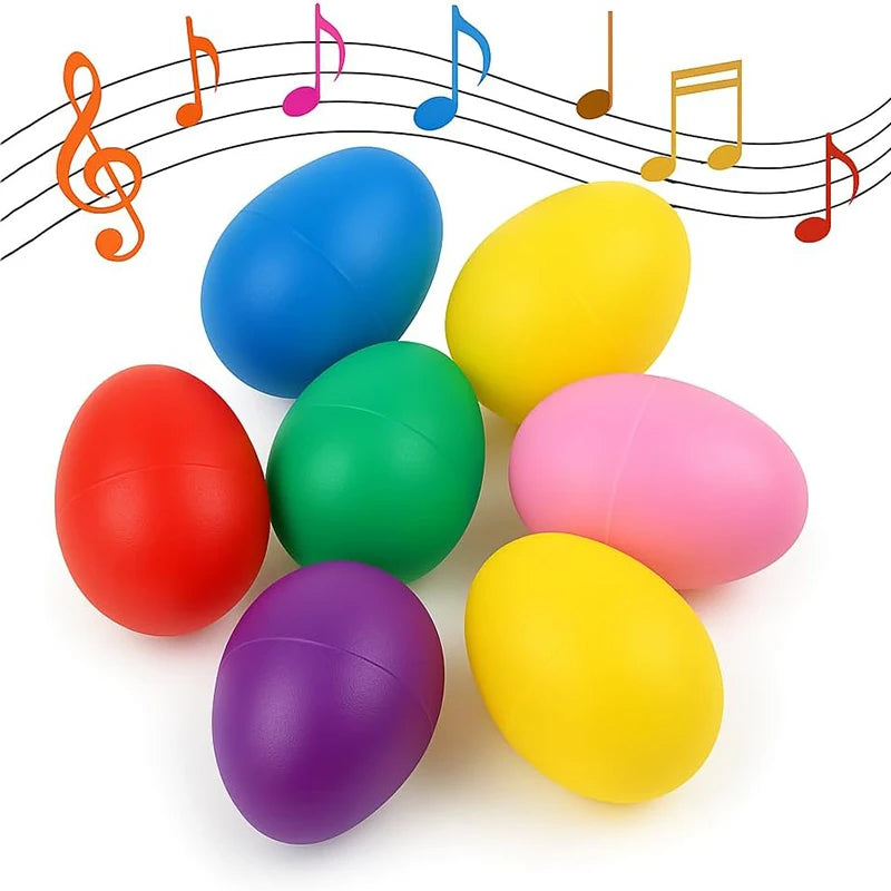 2PCS Plastic Egg Shakers Musical Instruments Easter Eggs Maracas Classroom Prize Kids Party Favors Stocking Stuffers Gifts