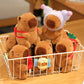 Cute Capybara Plush Toy with Hat Simulation Capybara Cosplay Crab Rabbit Cat Doll Small Size Stuffed Animals Bag Pendant Gift