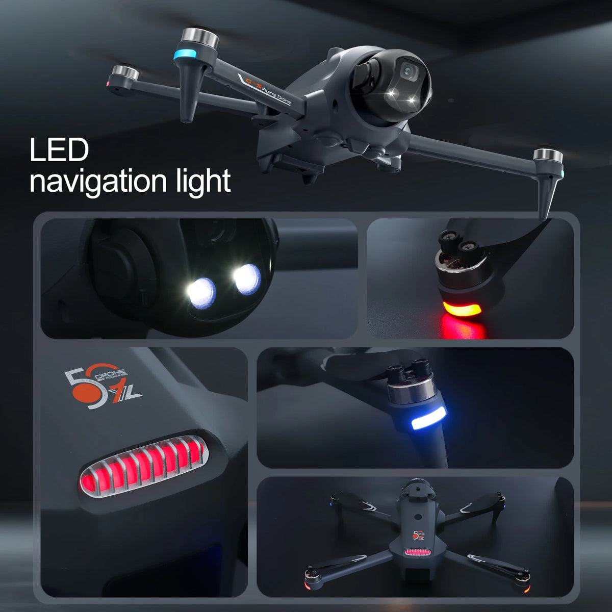 ZNLYRION Drone GPS Foldable YL059 With Large Screen Remote 180 Electric Adjustable Camera All Round Obstacle Avoidance Brushless Motor 5G FPV RC Quadcopter