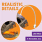Skeleton Lantern Fish Halloween with LED Eye Plastic Bones for Halloween Party Photo Prop Decoration Graveyard Decor, Indoor Outdoor Spooky Scene(10.2" *5.5" *3")