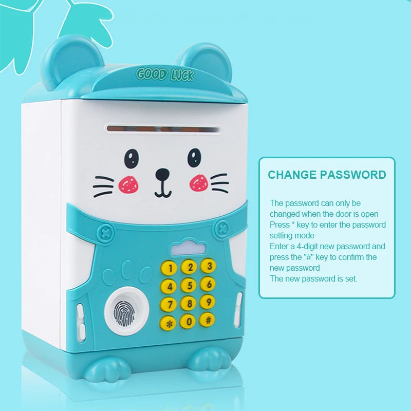 NEW Cartoon ATM Cash Saving Box Money Bank Toy For Kids Electronic Large Money Box Savings Password Digital Fingerprint Unlock