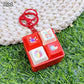 Fun Cartoon Squeeze Music New Unique Four-square Merit Key Button Keychain Couple Car Bag Key Chain & Pendant