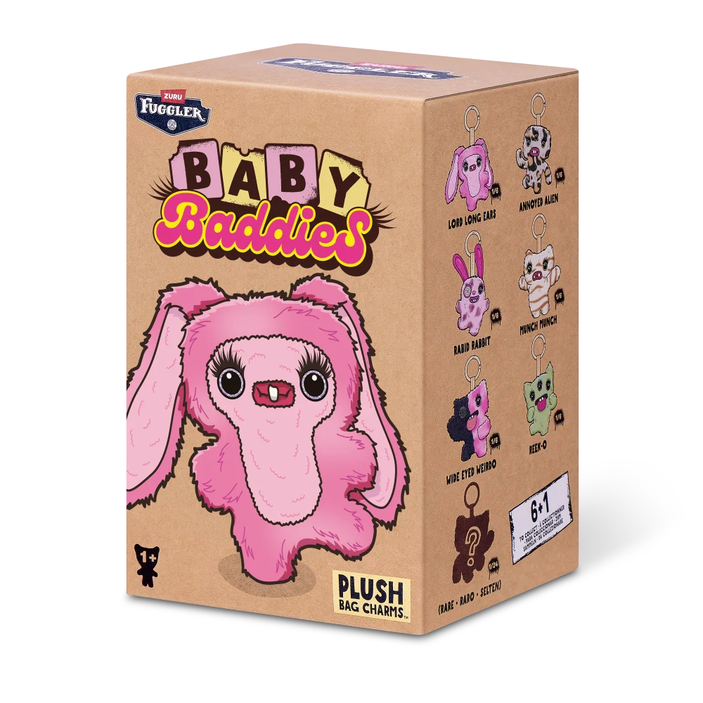 Original Fuggler Keychain Plush Toy Baby Baddies Blind Box 10cm Bag Charm for Birthday Gift