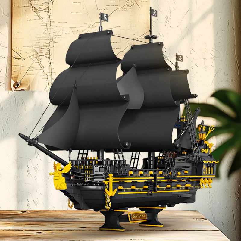 2076PCS Pirate Ship Building Blocks Model Sailboat Ornament Collection DIY Assembly Educational Bricks Toys Gifts For Kids Adult