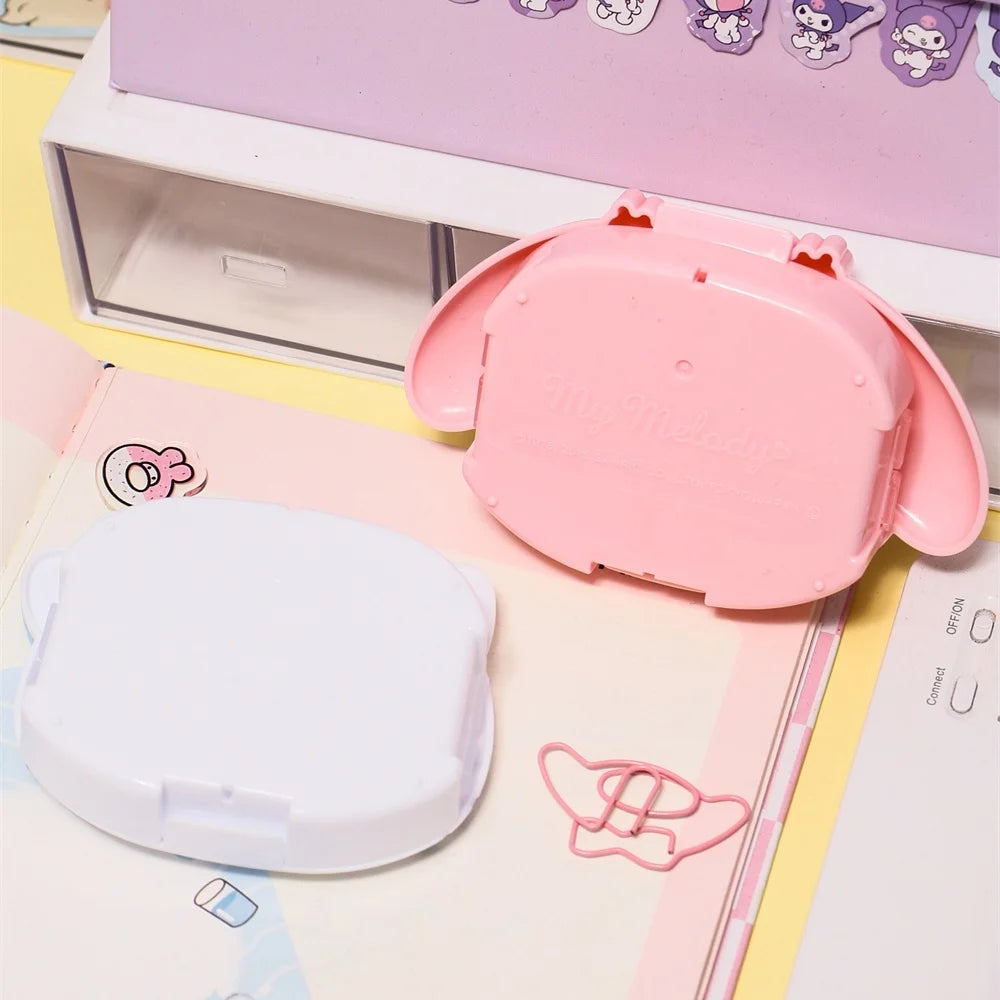 Genuine Sanrio Hello Kitty My Melody 4 Grid Portable Pill Box Travel Medicine Organizer Pill Case for Vitamin Tablet Storage