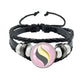 Mega Stone Key Chain Anime Peripheral Creativity Exquisite Fashion Black Leather Rope Buckle Key Chain Trend