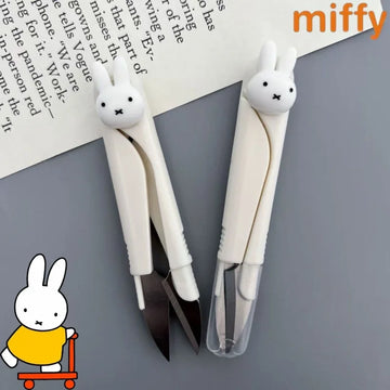 New Cute Miffy Bunny Sweet Creative Cartoon Pattern Simple Fashion Small Portable Plastic Scissors for Students Doing Crafts