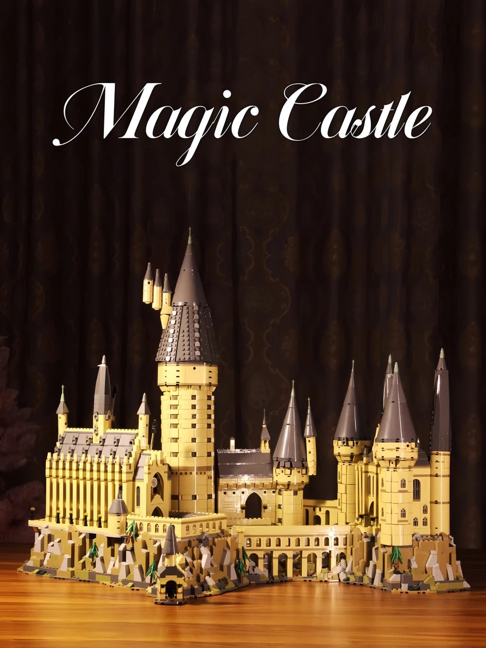 Magic Movie Castle School Micro Building Blocks Street View Architecture MOC Architecture Scenery Toy Christmas Birthday Gifts