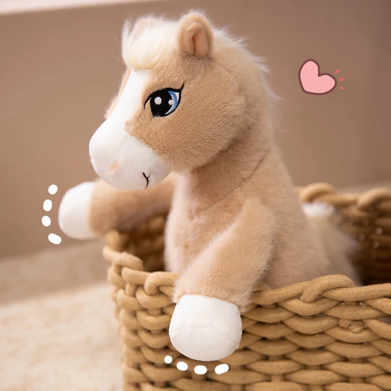22cm Cute Big Eyes Horse Plush Dolls Soft Catton Stuffed Animal High Quality Plush Toys Classic Birthday Gift For Childrens