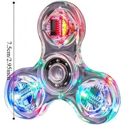 Fidget Spinner LED Light Luminous Hand Top Spinners Toy Glow in Dark Light EDC Figet Spiner Finger Stress Relief Toy for Kids