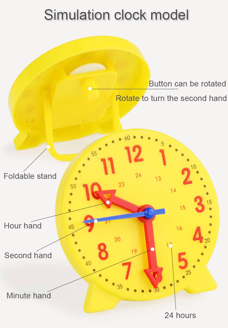 Children Montessori Clock Educational Toys Hour Minute Second Cognition Matching Puzzle Toys Kids Early Preschool Teaching Aid