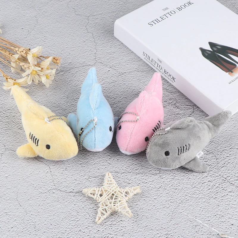12CM  Keychain Gift Shark Plush Stuffed TOY DOLL  Kids Small Mini Cute Marine Animals Plush Toys