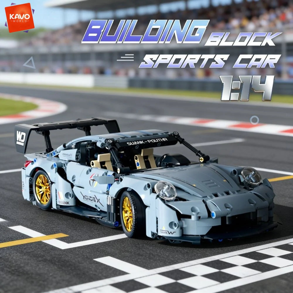 KAVOWORLD 1:14 Scale Supercar Building Blocks Set MOC Sports Vehicle Car Model Kit Racing Car Toys for Teens Boys Birthday Gifts