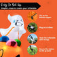 5 FT Tall Halloween Inflatables Outdoor Decorations Cute Ghost Blow Up Ghost Lift Pumpkin Candy Bag with Build-in LEDs For Halloween Gifts