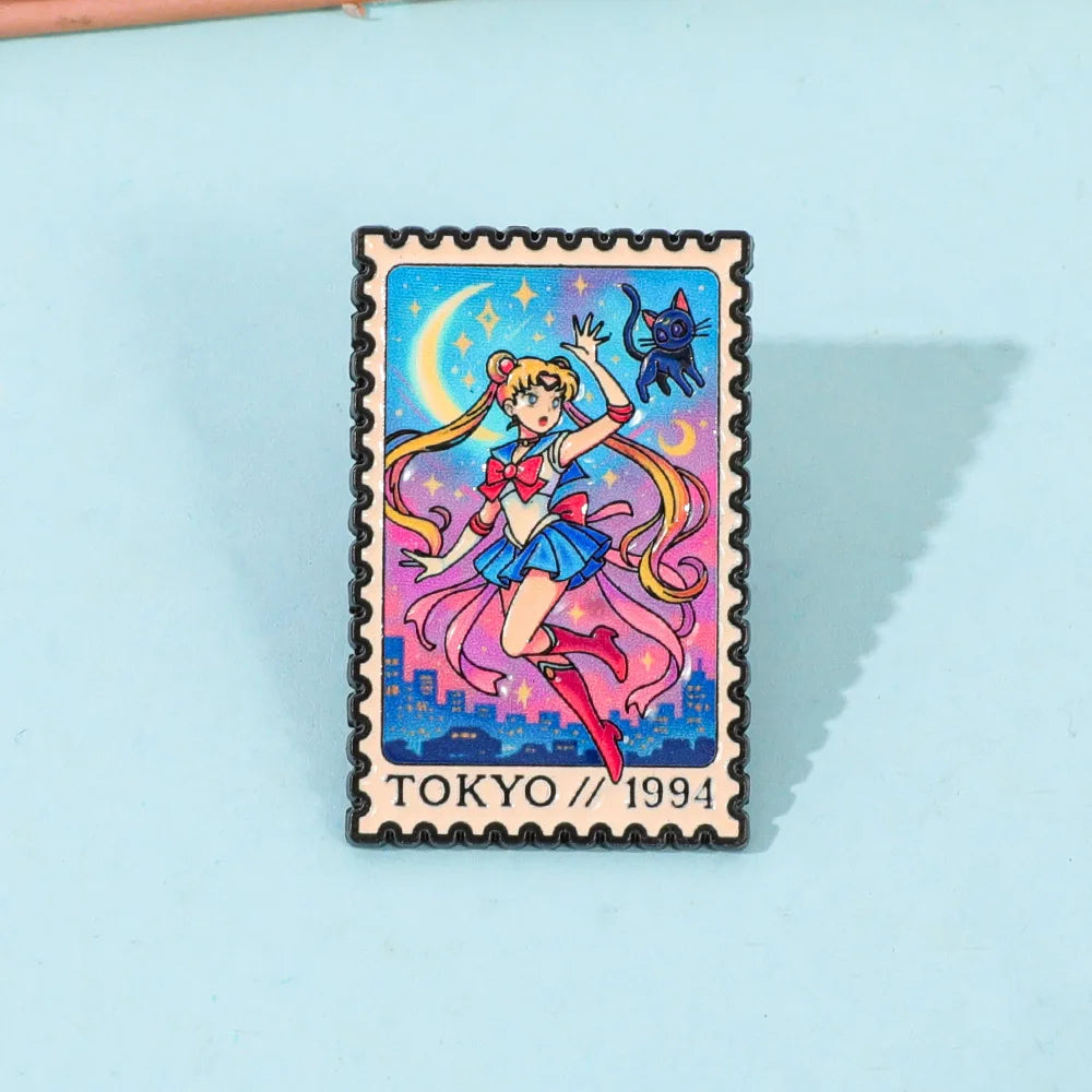 Anime Magical Girl Backpack Pin, Men's Clothing Metal Enamel Badge, Toy Decoration Gift