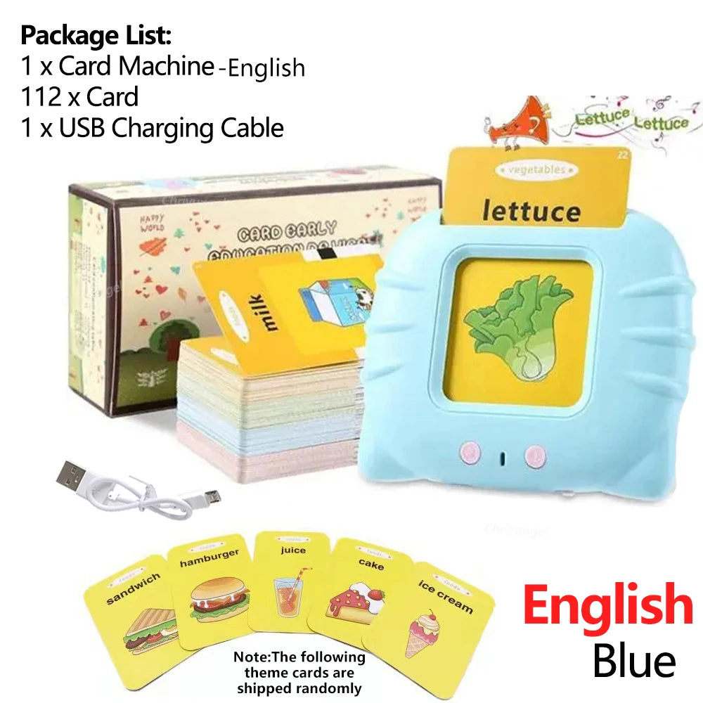 Talking Flashcards Learning Machine for Toddlers English / Spanish / Italian / Arabic Audio Early Educational Toy Gift