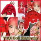 New Yuqi Cute 15cm Red Rabbit Plush Toy Keychain Cartoon Red Rabbit Backpack Pendant,Celebrity Fans Support Collection Gift