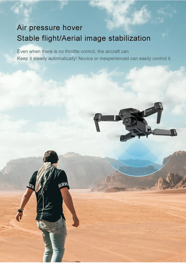 Brushless Motor Foldable Drone Optical Flow Drone 360° Rolling Trajectory Flight Headless Mode Speed Adjustment APP Control Drone