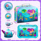 Joyfy Kid Tea Set Mermaid Tea Party Set Princess Pretend Play Tin Teapot Set Kitchen Toy for Girls Toddlers 2 3 4 5 6 Years Old